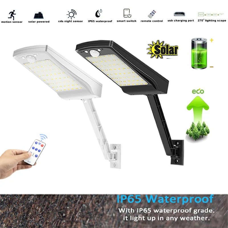 

Led Solar Wall Garden Security Lamp Power Street Light Outdoor IP65 Waterproof PIR Motion Sensor Street Lamps
