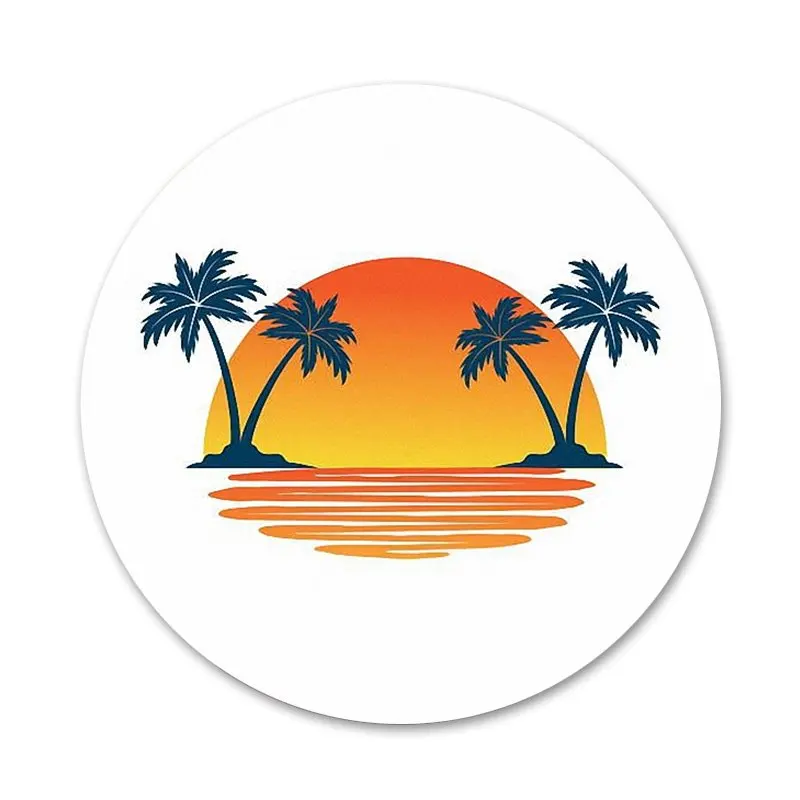 Значки с кокосовым деревом и закатом чайки 58 мм | Дом сад