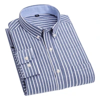 aoliwen men 56 cotton light blue white oxford striped shirt 22 styles casual anti wrinkle office travel long sleeve slim shirts