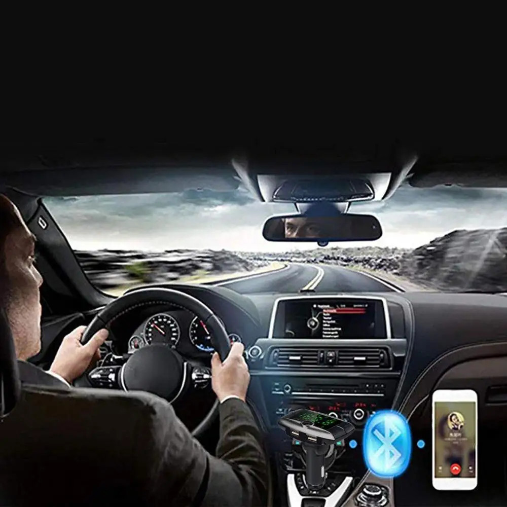 

Car Mp3 Player 87.5-108MHz Wireless FM Bluetooth FM Transmitter Modulator Kit Car MP3 Player Dual USB Charger