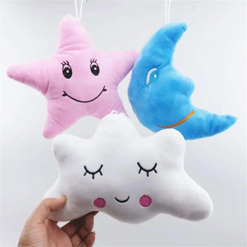 

Мультяшная звезда, луна, белое облако, плюшевая игрушка, мягкие детские игрушки, украшение для дома, креативный подарок на день Святого Вале...