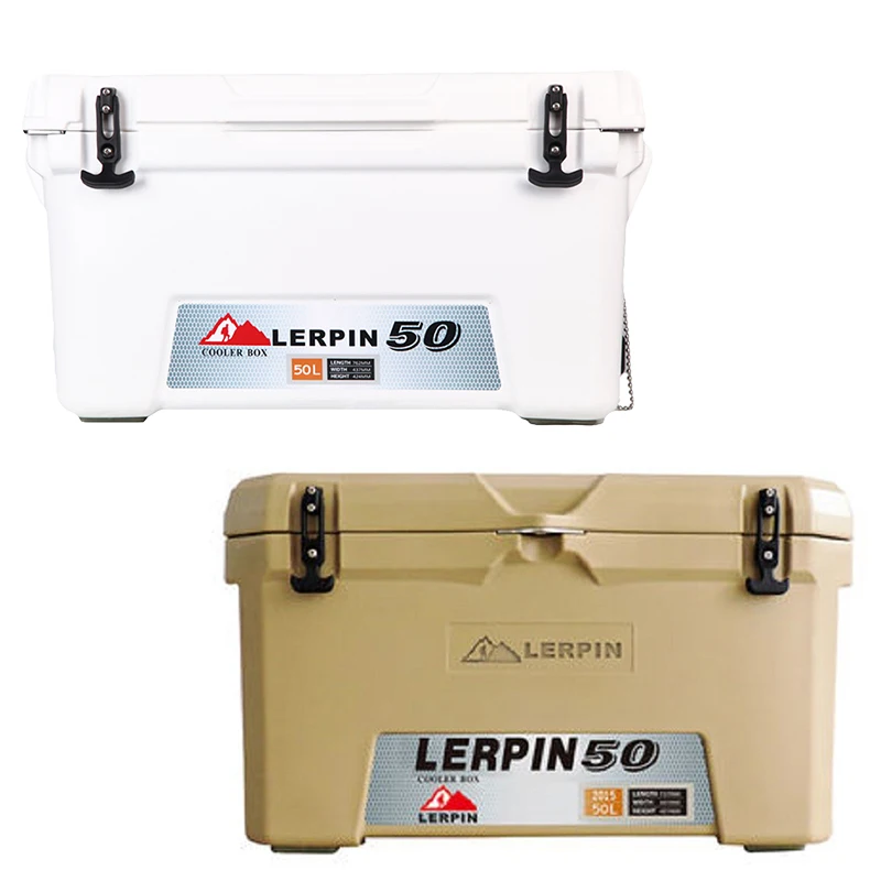 

Lerpin 50L Ice Chest Large Rotomolded Cooler Camping Lunch Box Ice Box Freezer