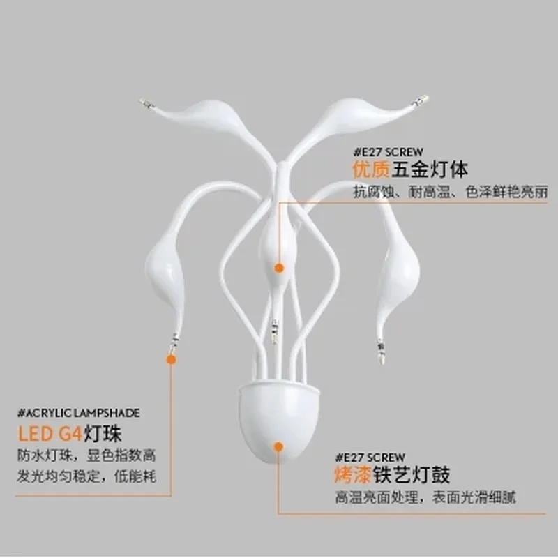 Новый дизайн лебедь Настенные светильники спальня изголовье прикроватная лампа