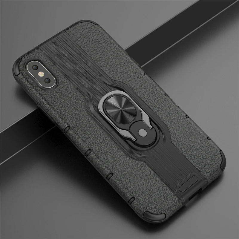 Магнитный автомобильный бронированный чехол для iPhone 6 6S 7 8 Plus XS матовый