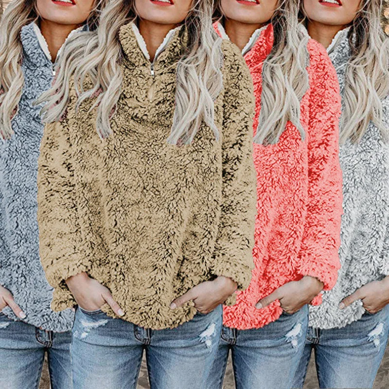 

Женский свитер с длинным рукавом и высоким воротом, на молнии