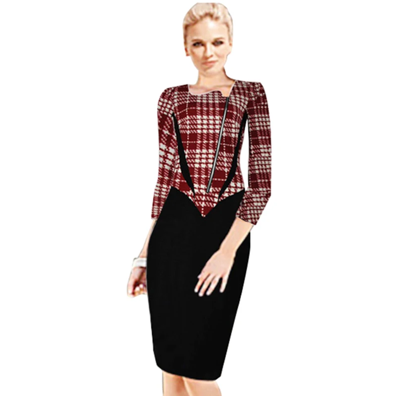 Женское платье карандаш с длинным рукавом размеры S M L XL XXL 3XL|Женские платья| |