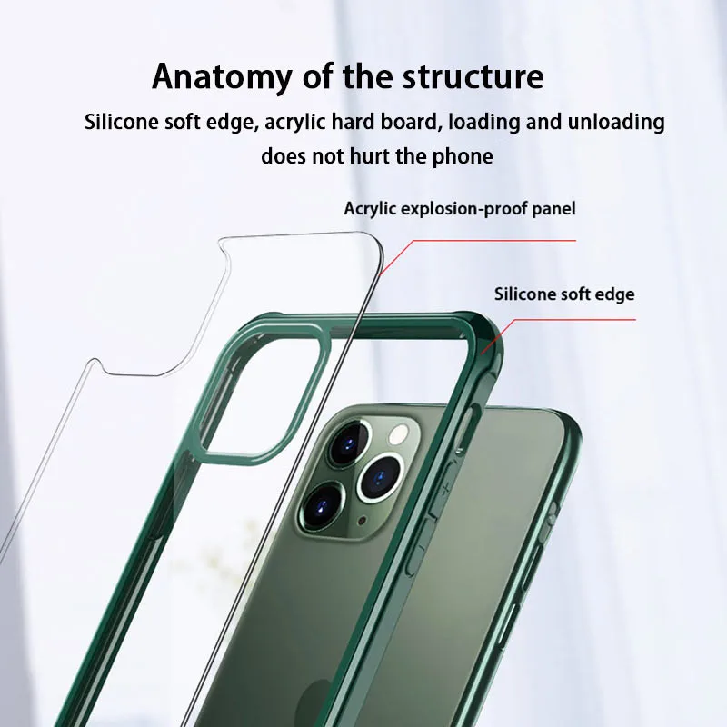 Lovebay прозрачный чехол из ТПУ и акрила для iPhone 11 Pro X XS XR Max 7 8 Plus защитная рамка