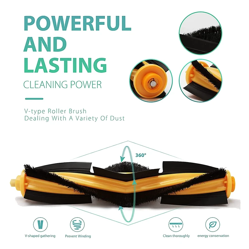 

Replacement Parts for Ecovacs Deebot OZMO T8, T8 AIVI Robot Vacuum Cleaner Accessories Roller Brush Dust Bag Filters Kit