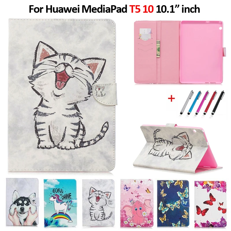 Милый Кот Единорог щенок бабочка чехол для планшета Huawei MediaPad T5 10 AGS2 W09/L09/L03 1 дюймов