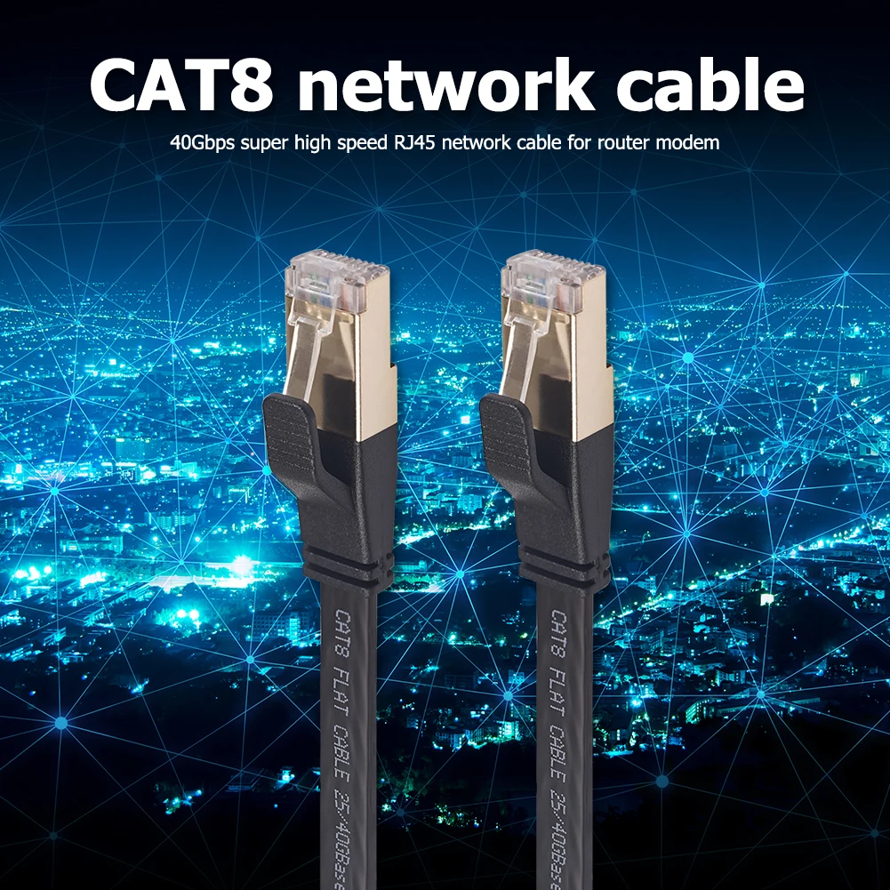 Cat8 кабельной сети Ethernet сетевой патч-корд Золотой SFTP 40 Гбит/с котом 8 RJ45 покрытием
