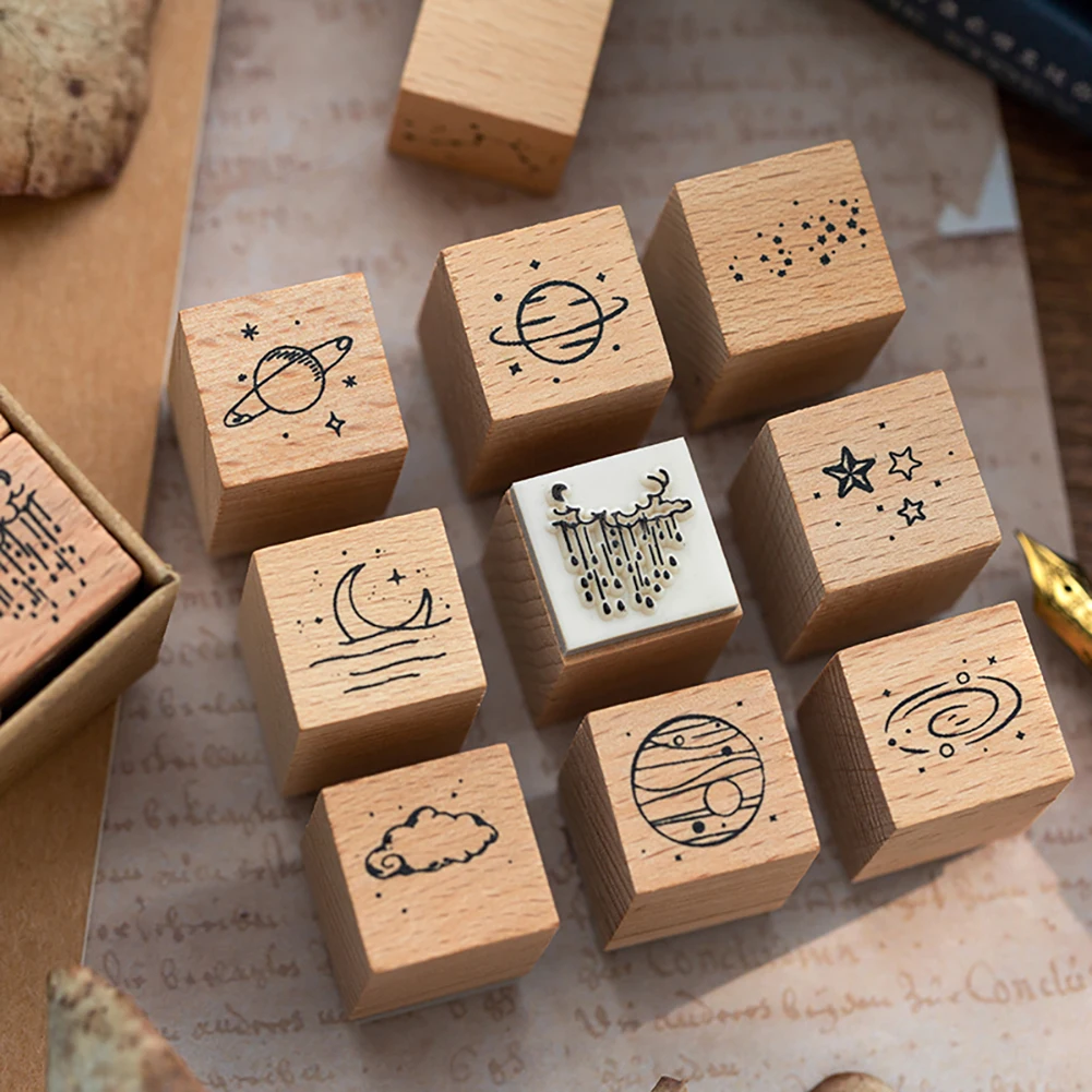 

DIY Wooden Rubber Stamps Dies Scrapbooking Stationery Scrapbooking Standard Stamp 2020 Planner Clear Stamp For Card Making 16 PC