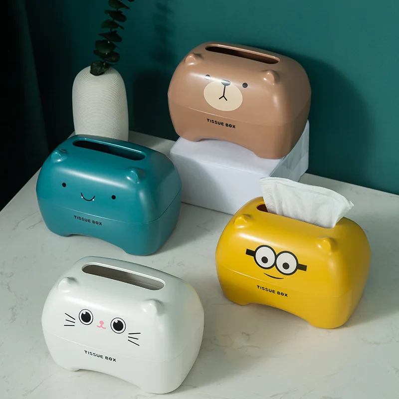 

Nordic Cartoon Cute Bear Tissue Box Fashion Creative Portable Lightweight Table Storage Box Paper Tube Home Decor Birthday Gifts
