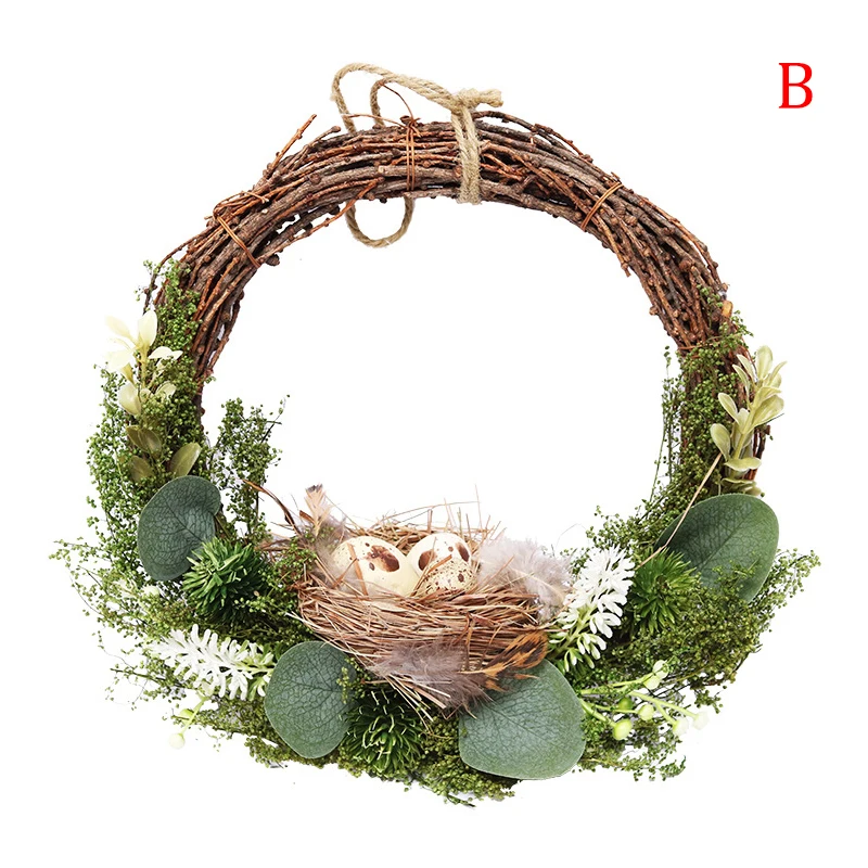 

1set Spring Wreath With Bird Hanging Wreath Party Decoration For Home Craft