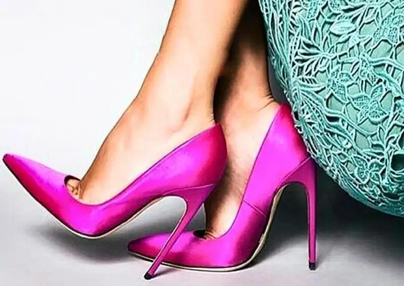 

Туфли-лодочки Женские глянцевые, шелковые, атласные, заостренный носок, высокий каблук-шпилька 12 см, синие, зеленые, фиолетовые