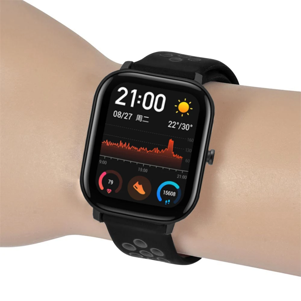 Многоцветный 20 мм спортивный силиконовый ремешок для Huami Amazfit GTS Bip BIT PACE Lite Молодежные умные часы браслет