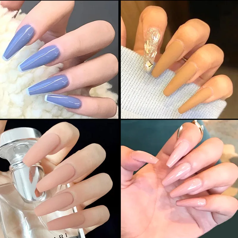 Dicas da Arte do Prego Bolsa Longo Caixão Stiletto Unhas Falsas Abs Novo Design Bailarina Claro Natural Dicas 500 Pçs - 6 High Quality Beleza e saúde
