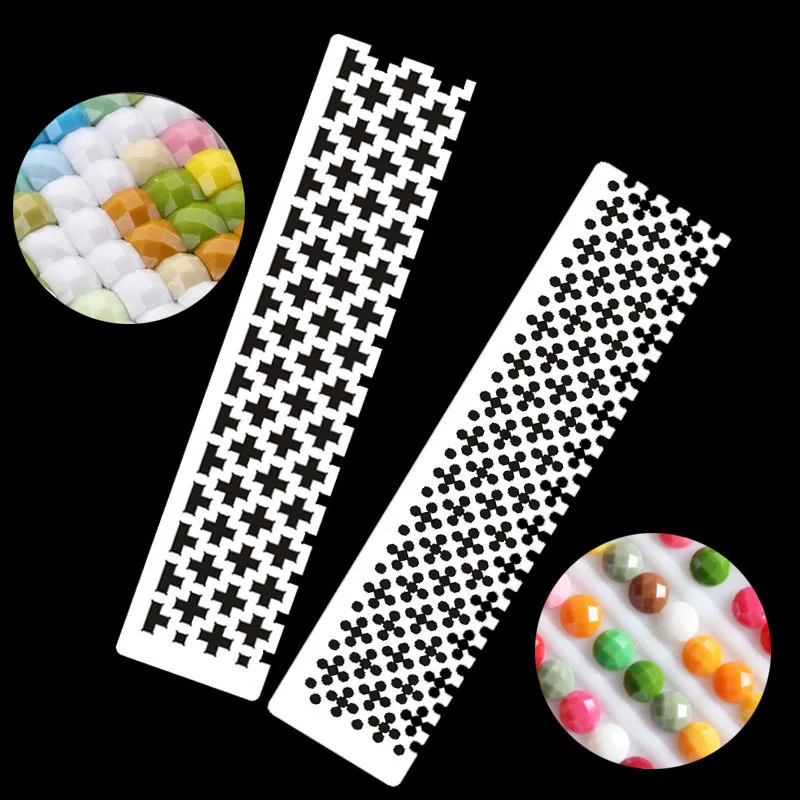 

DIY Diamond Painting Ruler Embroidery 5D Diamond Square Drill Steel Ruler Dotting Rhinestone Point Drilling Tools Accessory