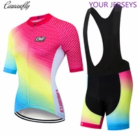 pro 2021 woman short sleeve cycling jersey set sports outfit bike clothing kit mtb maillot cyclist bicycle clothes uniforme wear