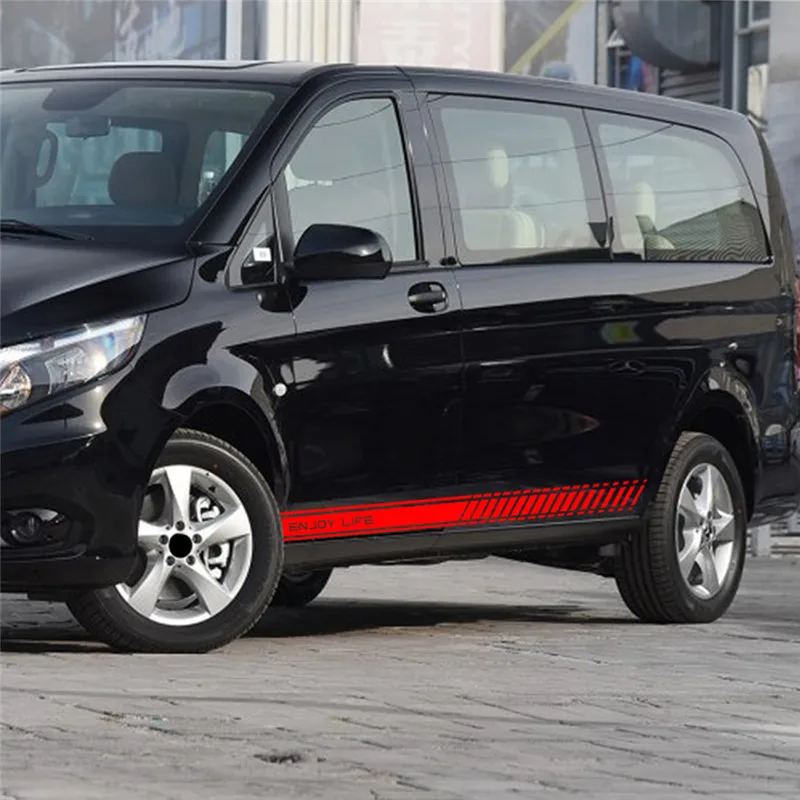 Для Mercedes Vito Racing боковые полосы наклейки для эмблем виниловые графические виниловые 1 пара(L+ R