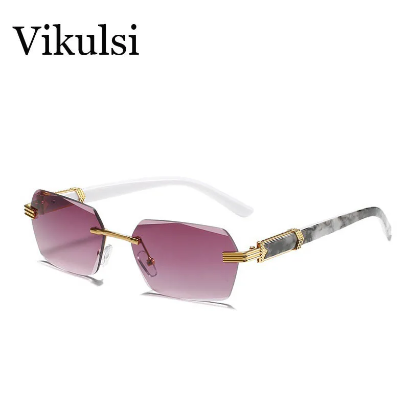 

New Square TOP Quality Women's Men's Sunglasses Resin Pattern Glasses Frame Rimless Sun Glasses Women Retro Eyewear Men For 2022