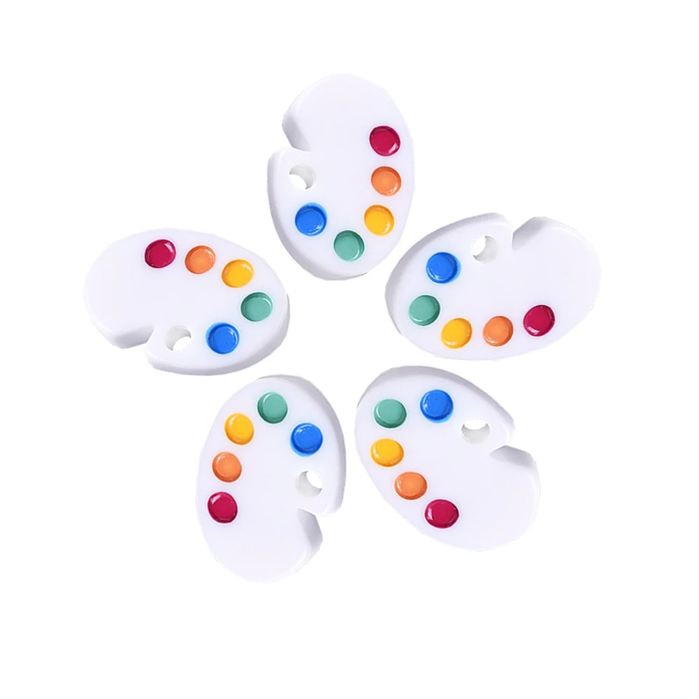50 stücke Flatback Harz Anhänger Farbe Palette Perlen Charms für DIY Handwerk und Schmuck Machen 16,5x24,5x4,5mm – Detail 1