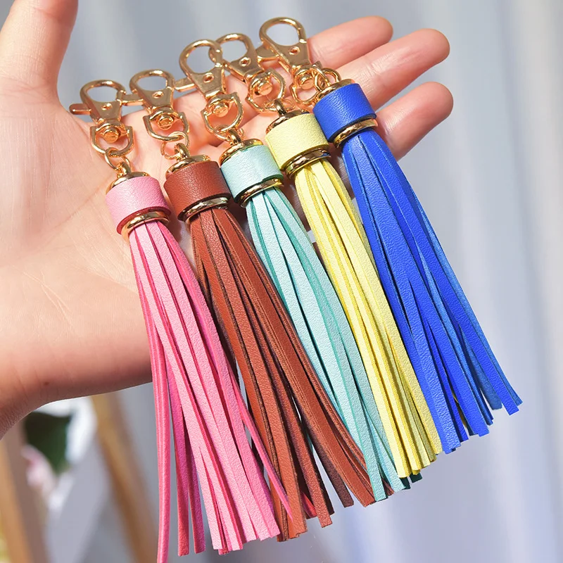 

15mm Gold Sliver Suede Faux Leather Tassel For Keychain Cellphone Straps Jewelry Summer DIY Pendant Charms Finding Jewelry