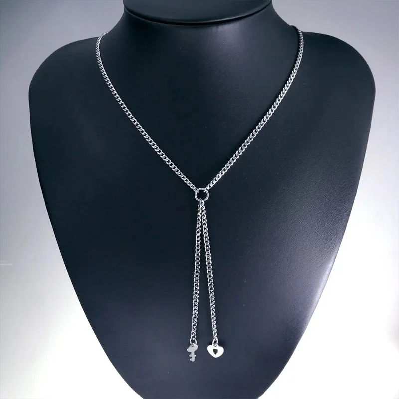 

Key and lock New Design Hip Hop 316L Stainless Steel Women's Pendant Necklace