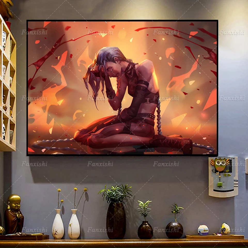 

Телевизионные плакаты и принты Arcane Jinx Vi League Of Legends на холсте Современная Настенная картина для гостиной Куадрос домашний Декор подарок