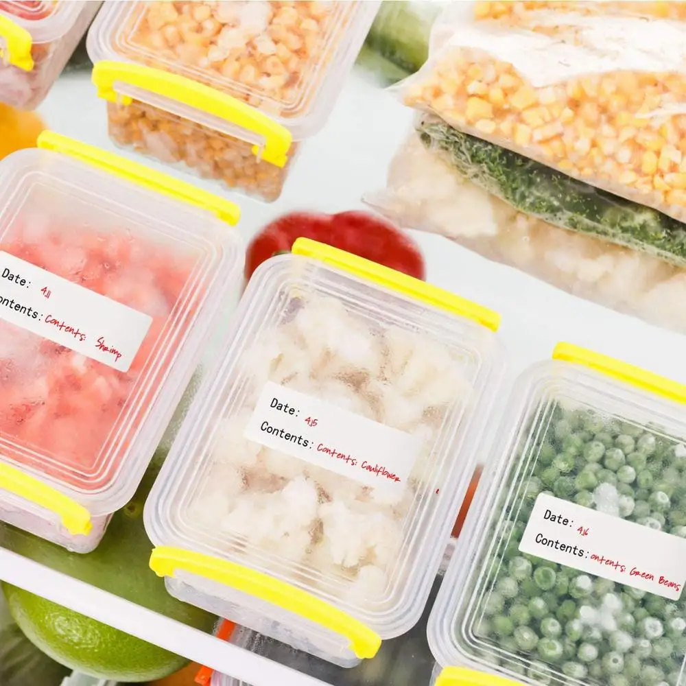 

Freezer Labels 1 x 3 Inch Food Storage Stickers Self-Adhesive Removable Refrigerator Food Date Labels Easy Clean Leaves 125PCS
