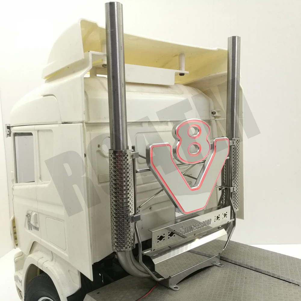 Высококачественный металлический V8 подсвечивающий двойной Выпускной дымоход