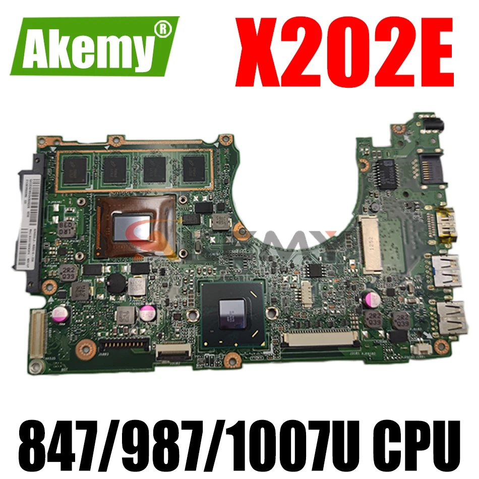 

Материнская плата AKEMY X202E для ноутбука ASUS VivoBook S200E X201E X201EP X201EV, оригинальная материнская плата 2GB-RAM 847/987/1007U ЦП