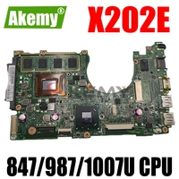 akemy x202e laptop motherboard for asus vivobook s200e x201e x201ep x201ev original mainboard 2gb ram 8479871007u cpu