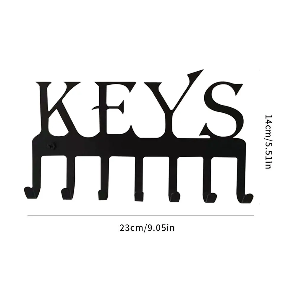 

Wall Mounted Key Holder Decorative Metal Key Rack Easy To Install Wall Organizer Hook With 7 Independent Hooks Black Key Holder