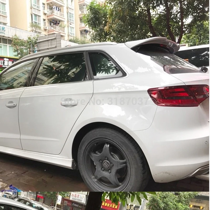 Для Audi A3 спойлер 2015 2018 ABS Пластик Неокрашенный задний на крыло крышу багажник губы