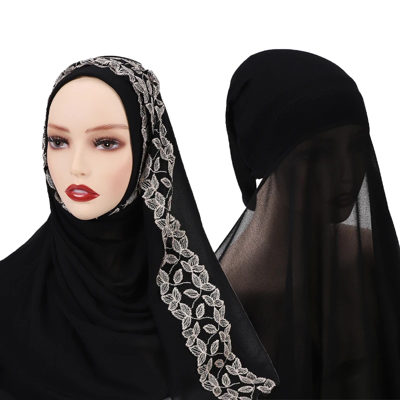 

Мусульманский кружевной шифоновый внутренний шарф 10 шт./лот, повязка на голову, эластичный чехол, тюрбан, бесшовный мгновенный хиджаб, шляпа...