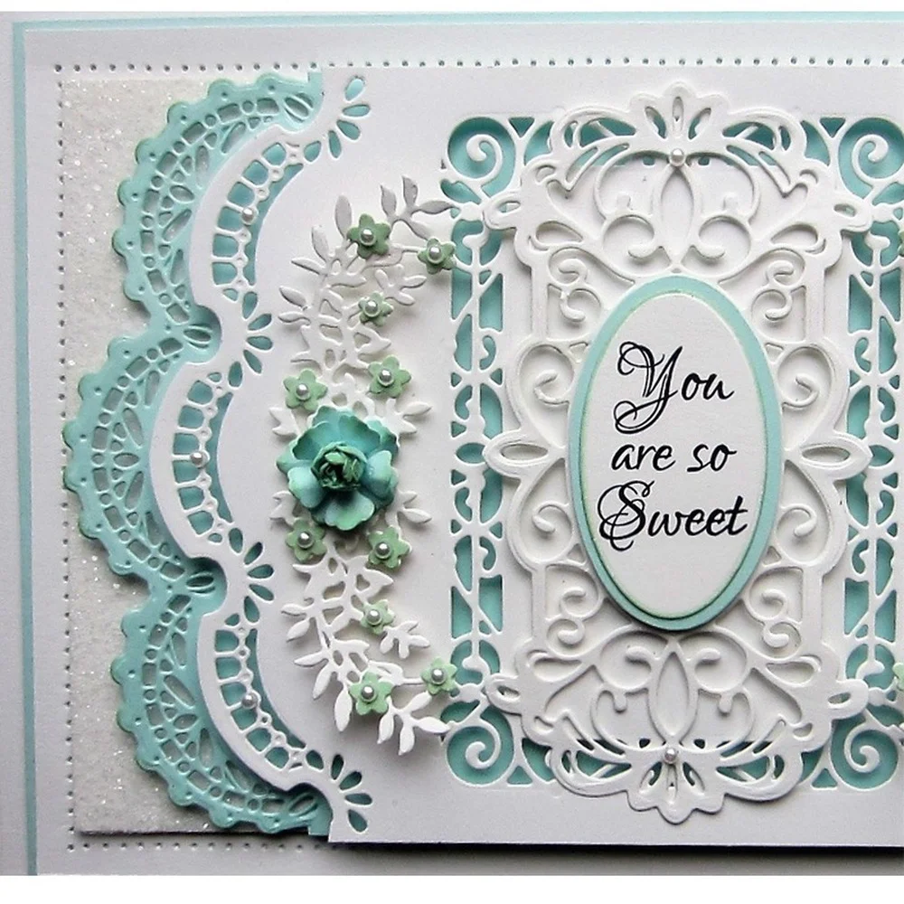 Трафарет для резки металла волна кружева края рамка рукоделия скрапбукинга