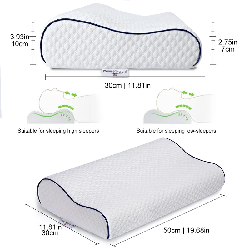 

PON Memory Foam Contour Orthopedic Pillow Slow Rebound Neck Protection Ergonomic Cervical Vertebrae Support Bedding Pillows
