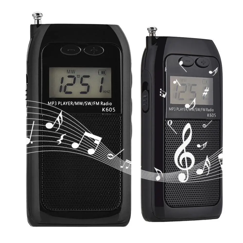 

Portable Mini Radio LCD Digital FM AM Shortwave Receiver Radio Multifunctional Stereo MP3 Player Radio Receiver K-605