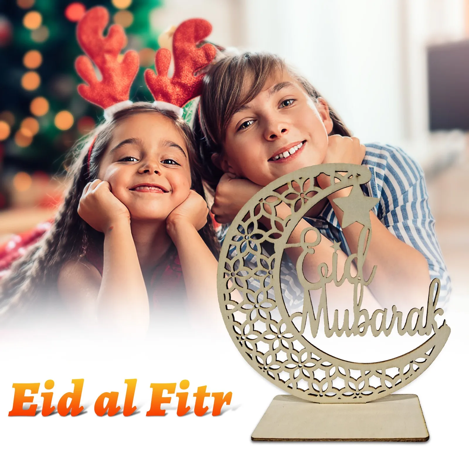 

Eid Mubarak Decorations DIY Moon Pattern Home Crafts Decoration Wooden Gifts decoración de habitación декор для комнаты