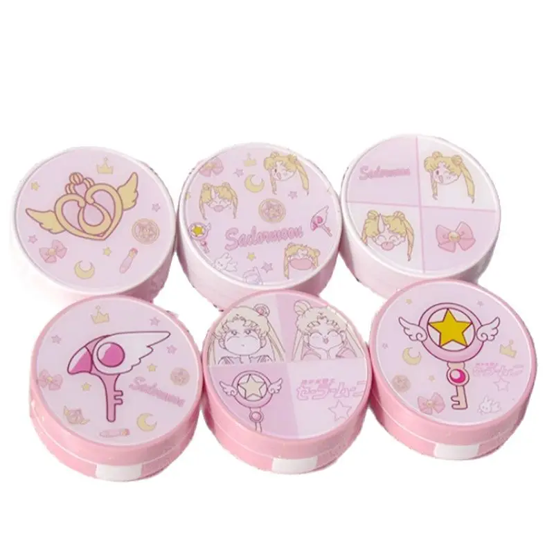 

Милый мультяшный розовый чехол для контактных линз, 1 шт., модный простой студенческий портативный чехол для спутника косметики