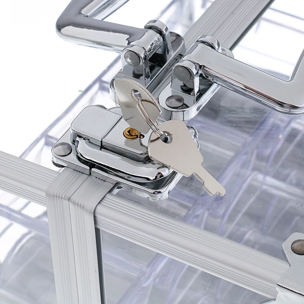 600PCS Portable Poker Chips Case Acrylic Suitcase Transparent Storage Box with 6 Trays Coin Boxes Casino Game Tackles |