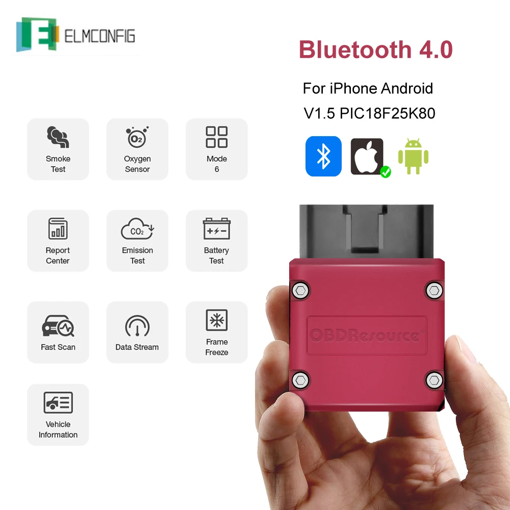 Автомобильный диагностический сканер P02 ELM327 V1.5 OBD2 PIC18F25K80 Bluetooth ELM 327 OBD инструмент