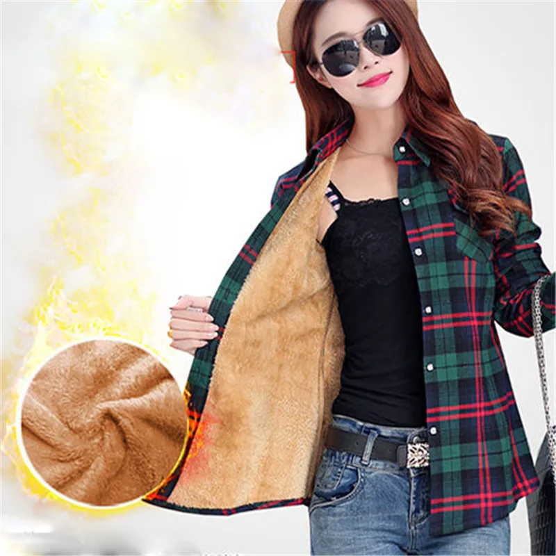 Новинка 2019 Брендовая женская бархатная Толстая теплая блузка рубашки с длинным