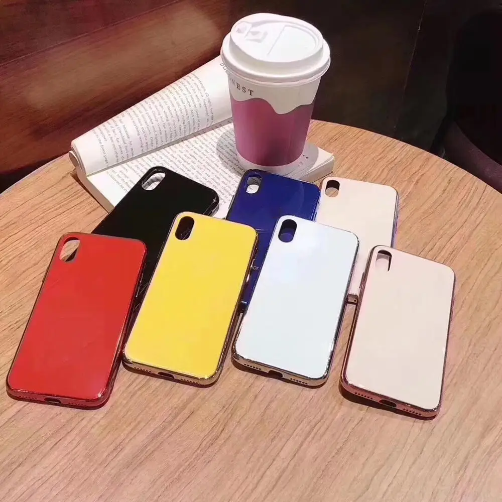 Роскошный чехол из закаленного стекла Eletroplate для IPhone X Xs Max XR 8 7 6 6s Plus милый