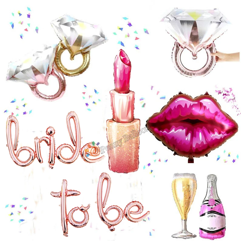 Jumbo губная помада Фольга шар Шампанское губы девичник вечерние Свадебный Душ Спа