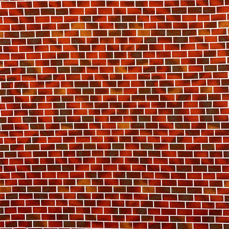 Красивая цифровая печать с красным низом и кирпичом 100% хлопчатобумажная ткань