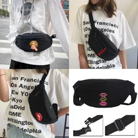 multifunctional unisex waist bag outdoor sports sexy lips pattern printing fashion fitness cycling bag adult shoulder bag wallet