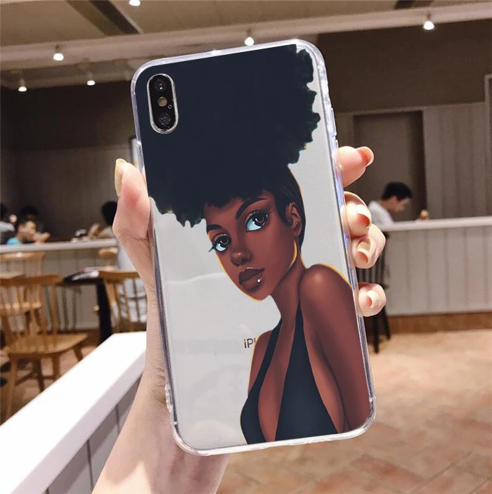 Мягкий чехол для телефона Melanin Poppin с Африканской черной девушкой iPhone 11Pro 12 XR X XS MAX