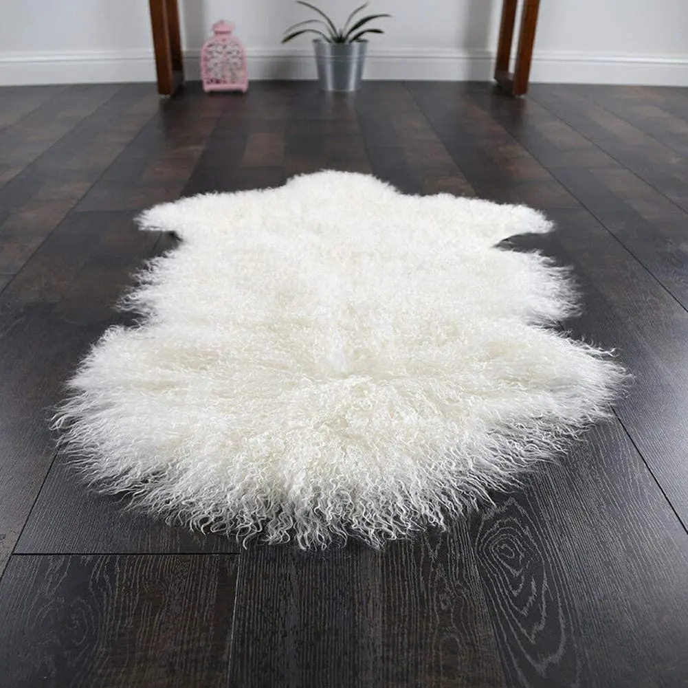 Jual Karpet Bulu Domba Mongolia Tibet Karpet Kulit Keriting Berbulu Lembut Lembut Karpet Area Bulu Halus Penutup Kursi Mewah Dekorasi Rumah