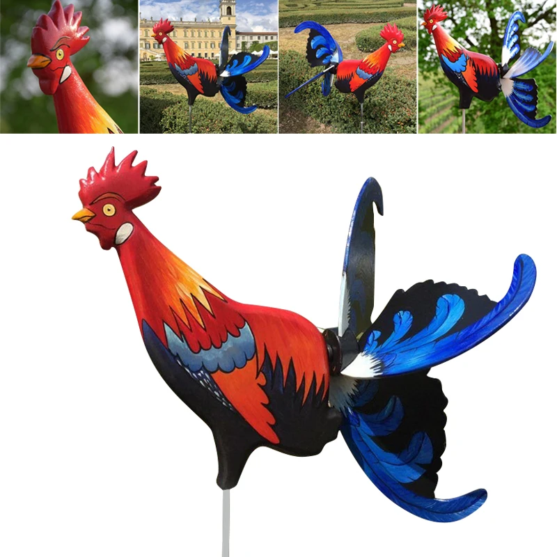 

Rooster Windmill Garden Courtyard Farm Decor Waterproof Yard Statue Vivid Sculpture Garden Decoration Jardin Dropshipping-V12
